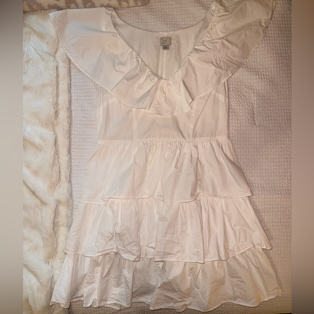 A New Day Mini White Ruffle Tiered Dress